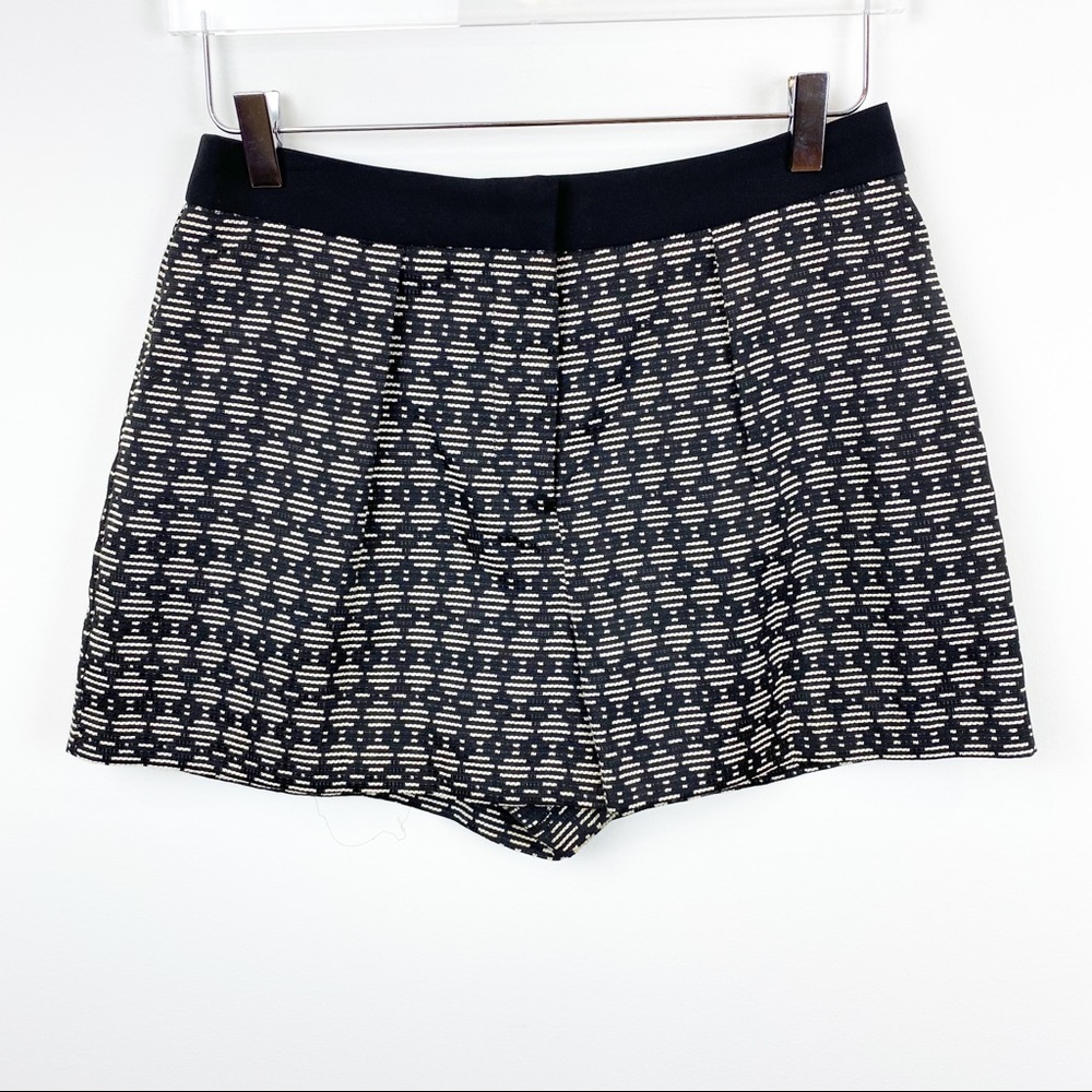 Forever 21 | Black + White Structured Jacquard High Waist Trouser Shorts